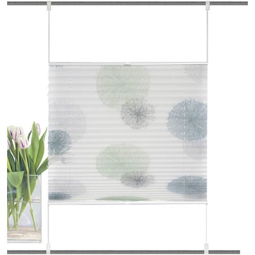 Raffrollo HEINE HOME Gr. 4, blau (blau, grün), B:100cm H:130cm, Raffrollos