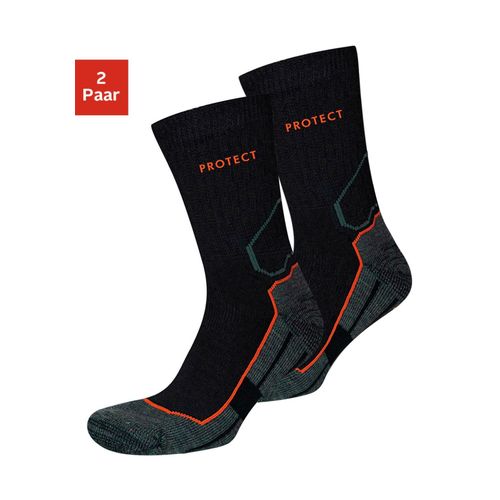 Arbeitssocken H.I.S, Herren, Gr. 39-42, schwarz (schwarz, grau), Polyester, Polyacryl, Polyamid, Baumwolle, Elasthan, unifarben, elastisch, Socken, für optimalen Schutz in Arbeitsschuhen