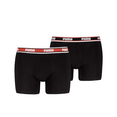 Boxer PUMA, Herren, Gr. S, schwarz (orange, schwarz), Obermaterial: 95% Baumwolle, 5% Elasthan, unifarben, normal, Unterhosen, mit Logobund