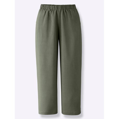 Culotte CLASSIC BASICS, Damen, Gr. 52, Normalgrößen, grün (khaki), 100% Viskose, unifarben, knielang, Hosen