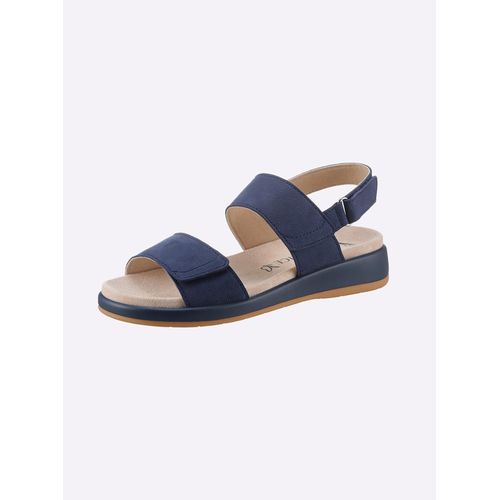 Sandale CAPRICE, Damen, Gr. 37, blau (marine), Nubukleder, sportlich, Schuhe