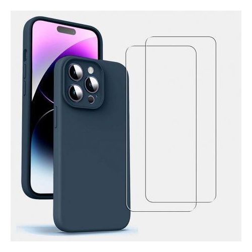 Hülle iPhone 14 Pro und 2 schutzfolien - TPU - Blau