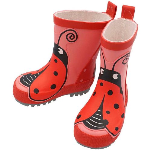 Gummistiefel MAXIMO, Kinder, Gr. 21, rot, Obermaterial: 100% Gummi, modisch, Schuhe, mit niedlichem Marienkäfer-Patch