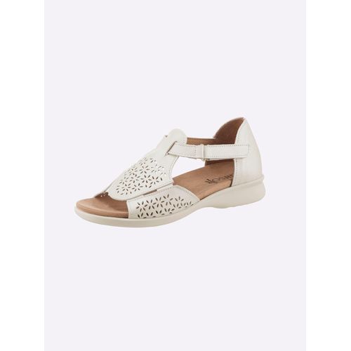Sandale CLASSIC, Damen, Gr. 39, beige (ecru), Glattleder, Schuhe