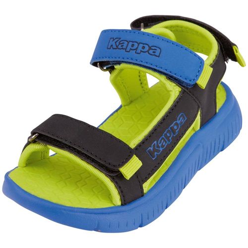 Sandale KAPPA, Gr. 35, blau (blau, schwarz), Synthetik, sportlich, Schuhe, mit Klettverschlüssen