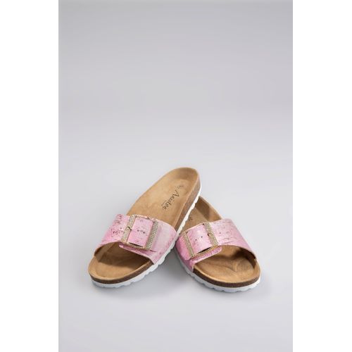 Pantolette ANISTON SHOES, Damen, Gr. 39, rosa, Lederimitat, modisch, Schuhe, Sommerschuh, Strandschuh, Glitzersteine - NEUE KOLLEKTION