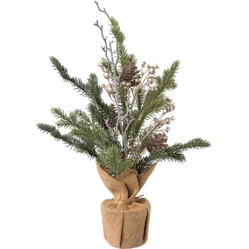 Künstlicher Weihnachtsbaum CREATIV GREEN "Weihnachtsdeko, künstlicher Christbaum, Tannenbaum", grün, H:45cm, Kunststoff, Weihnachtsbäume, Kunstweihnachtsbäume, mit Zapfen, Beeren und Deko-Ast