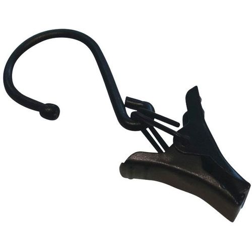 Seilklammern GARDINIA, schwarz (schwarz, matt), 20 St., Metall, Gardinenbefestigungen, Serie Seilspanngarnitur