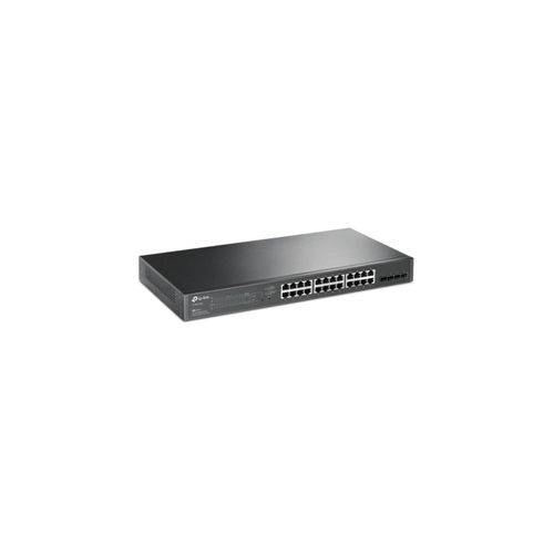 TP-LINK Netzwerk-Switch "JetStream-28-Port-Gigabit-Smart-PoE-Switch mit 4 SFP-Slots", schwarz, B:33,50cm H:11,00cm T:53,00cm, Netzwerk-Switches