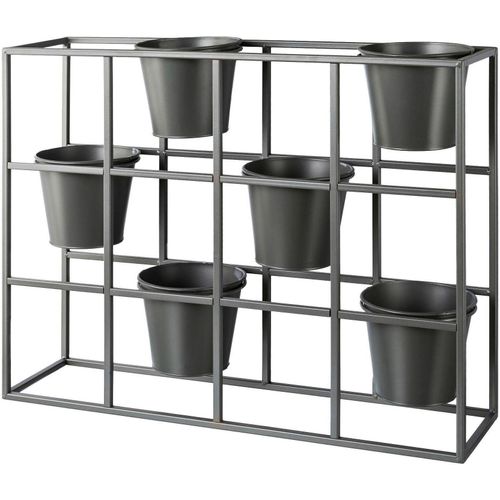 Blumenständer CREATIV HOME, grau, B:65cm H:52cm T:17cm, Pflanzgefäße, Pflanzen-Raumteiler, Blumentopfständer