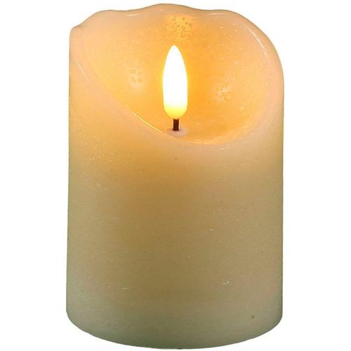 LED-Kerze AMBIENTE HAUS "aus Echtwachs, Ø ca. 7,5 cm, Höhe 10 cm (FB 51018)", weiß, H:10cm Ø:7,5cm, Wachs, Kerzen, LED-Kerze
