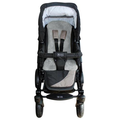 Babylammfell HEITMANN FELLE "Lammfell-Einlage", Baby, Gr. B/L: 35cm x 77cm, Lammfell, grau, unifarben, Wohndecken, echtes Lammfell, geschoren, mit 5 Gurtschlitzen, vielseitig einsetzbar