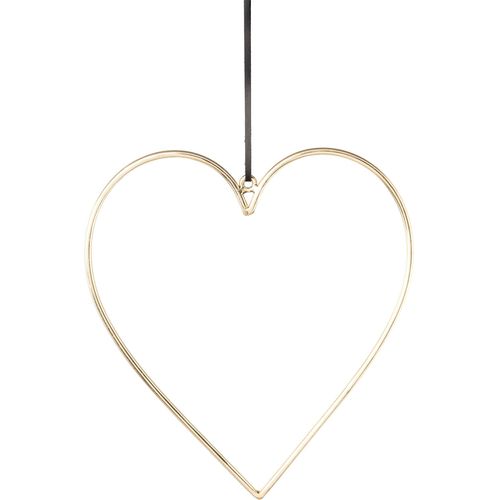 Dekohänger CREATIV DECO, gold (goldfarben), B:21,00cm H:21,00cm, Aluminium, Dekohänger, mit hochwertigem Lederband