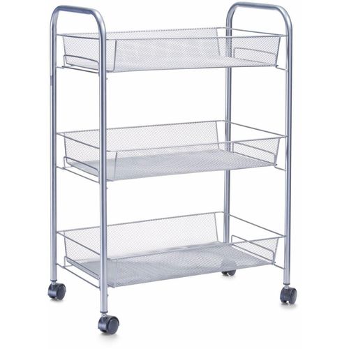 Rollwagen ZELLER PRESENT, grau, B:44cm H:62,5cm T:26cm, Stahl, Rollwagen