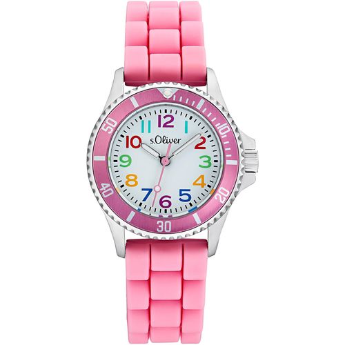 Quarzuhr S.OLIVER, pink (rosa), Armbanduhren, Kinder, Armbanduhr, Kinderuhr, Mädchen, Silikonarmband, Geschenkidee