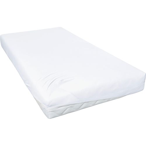 Spannbettlaken PRIMERA, weiß, B:70cm L:140cm, Jersey, Obermaterial: 100% Baumwolle, Bettlaken, für Kindermatratzen