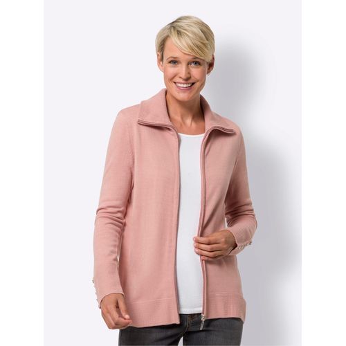 Strickjacke CLASSIC BASICS, Damen, Gr. 50, rosa (rosenquarz), 100% Polyacryl, unifarben, Langarm, Strickjacken