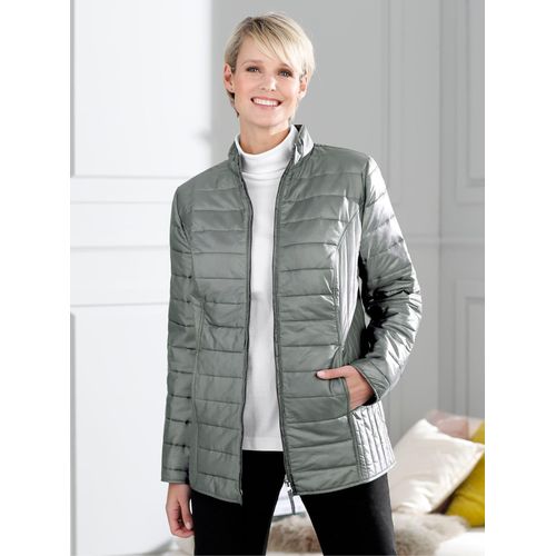 Steppjacke CLASSIC BASICS, Damen, Gr. 46, grün (schilf), 100% Polyester, unifarben, figurumspielend, Langarm, Jacken
