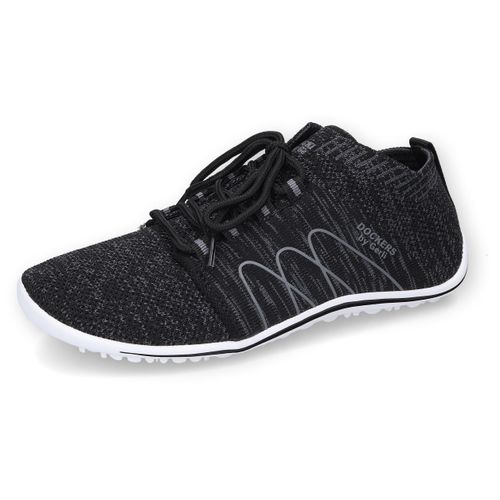 Barfußschuh DOCKERS BY GERLI, Damen, Gr. 36, schwarz, Textil, sportlich, Schuhe, Sneaker, Schnürschuh mit Wechselfußbett
