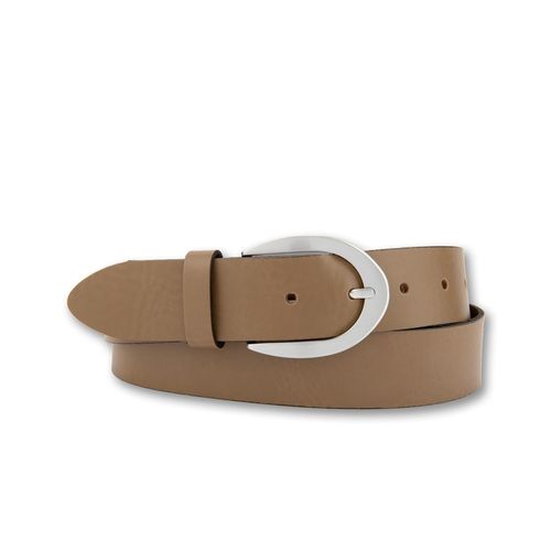 Ledergürtel BERND GÖTZ, Damen, Gr. 80, braun (cappuccino), Leder, unifarben, casual,klassisch,modisch,sportlich, Gürtel, mit glänzender Schließe in Hufeisenform