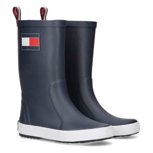 Gummistiefel TOMMY HILFIGER, Kinder, Gr. 30, blau, Gummi, modisch, Schuhe, Regenstiefel, Matschstiefel mit Logo