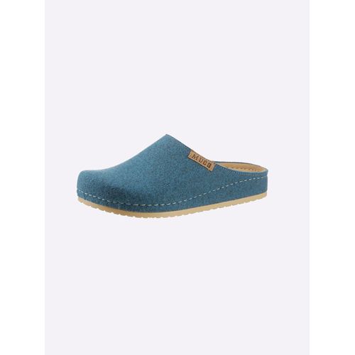 Hausschuh MUBB, Damen, Gr. 38, bunt (aquapetrol), Wolle, sportlich, Schuhe