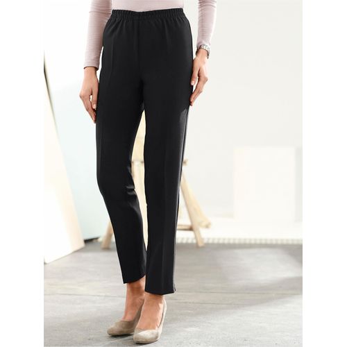 Bügelfaltenhose CLASSIC BASICS, Damen, Gr. 44, Normalgrößen, schwarz, 100% Polyester, unifarben, lang, Hosen