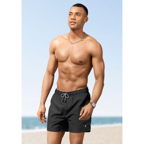 Badeshorts BRUNOTTI, Herren, Gr. S, N-Gr, schwarz (pirate schwarz), Obermaterial: 100% Polyester, Badehosen