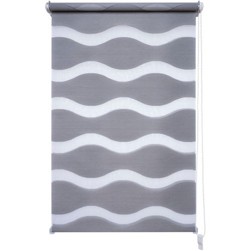 Doppelrollo LIEDECO "Wave" Gr. 9, grau, B:90cm H:150cm, Polyester, Metall, Rollos, Klemmfix-DUO-Rollo, Doppelrollo "Wave"