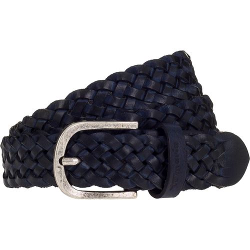 Flechtgürtel TAMARIS, Damen, Gr. 110, blau, Rindsleder, Flechtoptik, Gürtel, individuell verstellbar