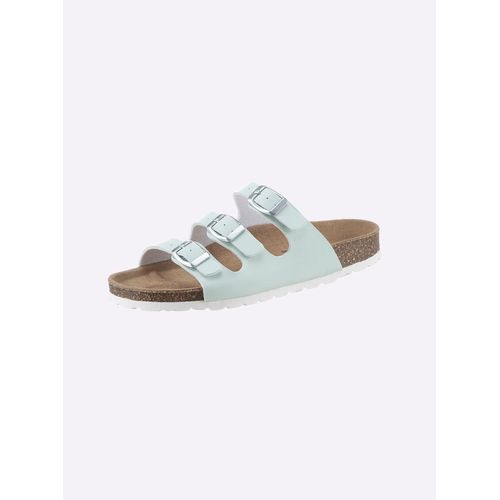 Pantolette BIO TIME, Damen, Gr. 42, blau (eisblau), Synthetik, sportlich, Schuhe