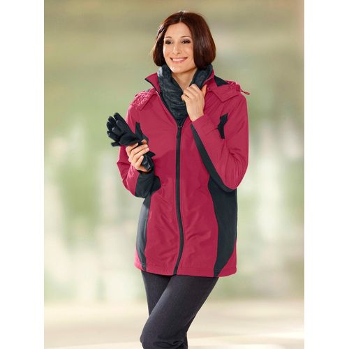 Funktionsjacke CLASSIC BASICS, Damen, Gr. 42, rot (rot, schwarz), 100% Polyester, gemustert, mehrfarbig, Langarm, Jacken