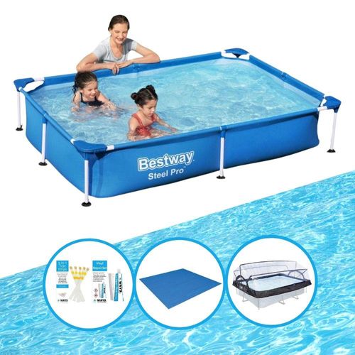 Bestway Pool Steel Pro 221x150x43 cm - Pool Bundel