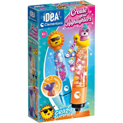 Kreativset CLEMENTONI "Idea, Deine Textmarker-Kreationen - Verrückter Sommer", bunt, Kreativsets, Kinder, Kunststoff