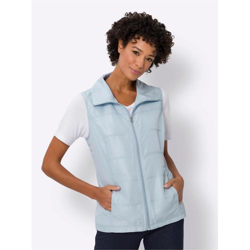 Kurzweste CLASSIC BASICS, Damen, Gr. 44, blau (hellblau), 100% Polyester, unifarben, Westen