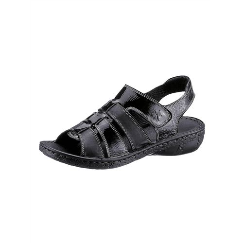 Sandale, Damen, Gr. 38, schwarz, Glattleder, sportlich, Schuhe