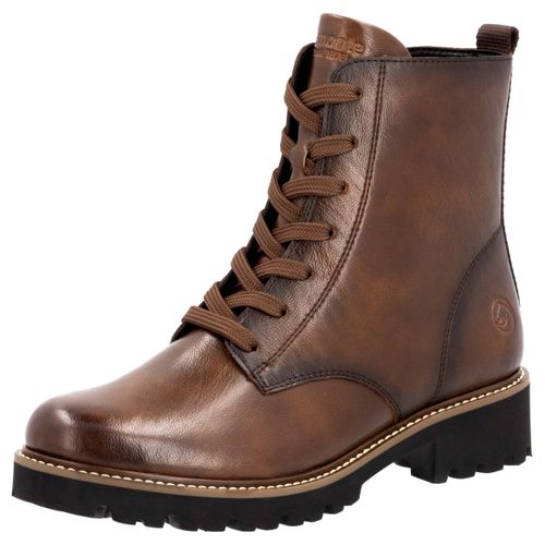 Schnürboots REMONTE, Damen, Gr. 36, braun (mahagoni), Leder, Lederimitat, unifarben, klassisch, Schuhe, Blockabsatz, Schnürstiefelette im Used Look