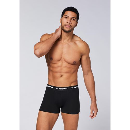 Boxershorts LOTTO, Herren, Gr. M (48/50), schwarz (caviar), 95% Baumwolle, 5% Elasthan, unifarben, Unterhosen, - in vorteilhaftem Sparpack