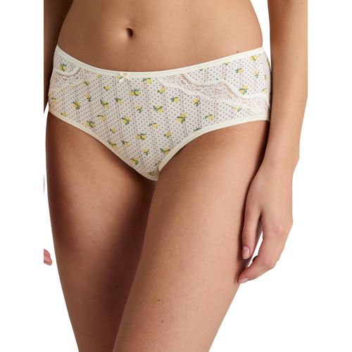 Panty CALIDA, Damen, Gr. L (48/50), weiß (charm cream), Obermaterial: 95% Baumwolle, 5% Elasthan, körpernah, Unterhosen, Jacquard-Optik durch feinen Nadelzug