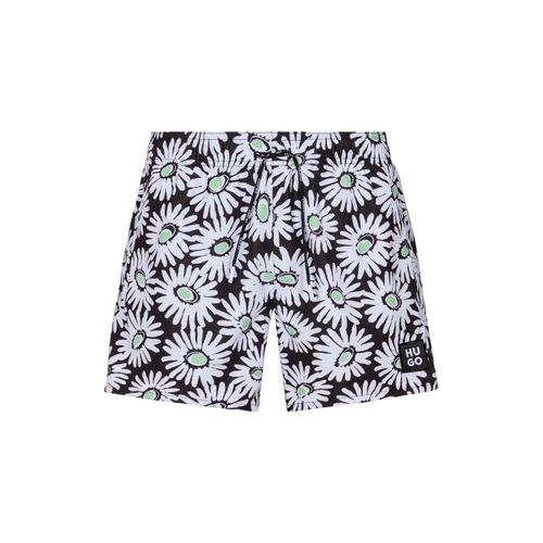 Badehose HUGO UNDERWEAR, Herren, Gr. S (48), N-Gr, bunt, Microfaser, Polyester, geblümt, gemustert, sportlich, Badehosen, mit Allover-Print