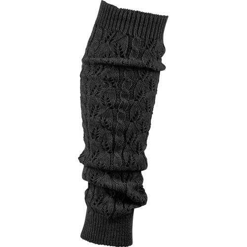 Armstulpen CAPELLI NEW YORK, Damen, schwarz, Materialmix, unifarben, Stulpen, mit detailverliebtem Blattmuster