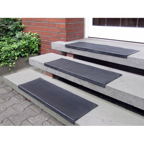 Stufenmatte ANDIAMO "Gummi" Gr. 22, schwarz, B:25cm H:7mm L:75cm, Gummi, Teppiche, Gummi-Stufenmatten, Treppen-Stufenmatten, 5 Stück in einem Set