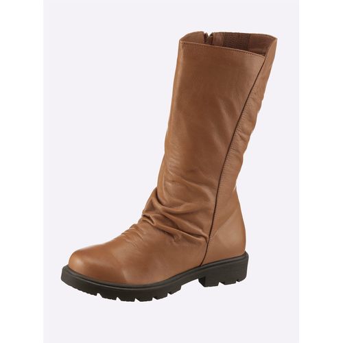 Stiefel ANDREA CONTI, Damen, Gr. 36, braun (camel), Leder, Glattleder, modisch, Schuhe