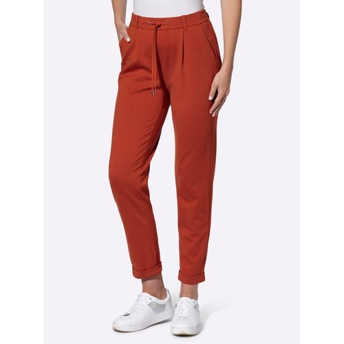 Jogger Pants INSPIRATIONEN, Damen, Gr. 54, Normalgrößen, rot (rostrot), 58% Viskose, 36% Polyamid, 6% Elasthan, unifarben, Hosen