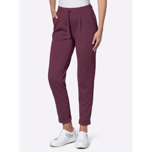 Jogger Pants INSPIRATIONEN, Damen, Gr. 50, Normalgrößen, rot (burgund), 58% Viskose, 36% Polyamid, 6% Elasthan, unifarben, Hosen