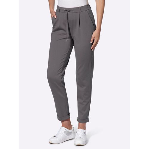 Jogger Pants INSPIRATIONEN, Damen, Gr. 50, Normalgrößen, grau (anthrazit), 58% Viskose, 36% Polyamid, 6% Elasthan, unifarben, Hosen