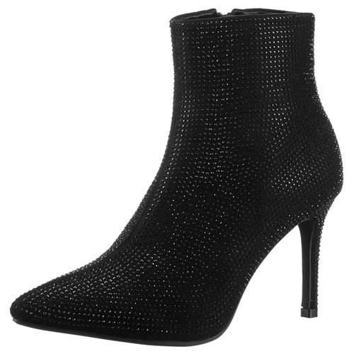 Stiefelette ANISTON SHOES, Damen, Gr. 38, schwarz, Velourslederimitat, Glitzer, elegant, Schuhe, Abendstiefelette mit Glitzersteinchen - NEUE KOLLEKTION