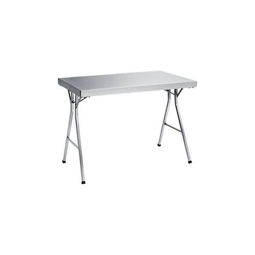 Edelstahl-Arbeitstisch mit klappbarem Fußgestell, 1200x700x850 mm