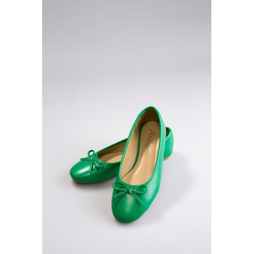 Ballerina ANISTON SHOES, Damen, Gr. 36, grün, Lederimitat, Basic, Schuhe, Loafer, Slipper, Schlupfschuh - NEUE KOLLEKTION