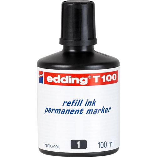 Nachfülltinte edding T 100 für edding Permanentmarker 100ml schwarz Packung mit 10 Stück